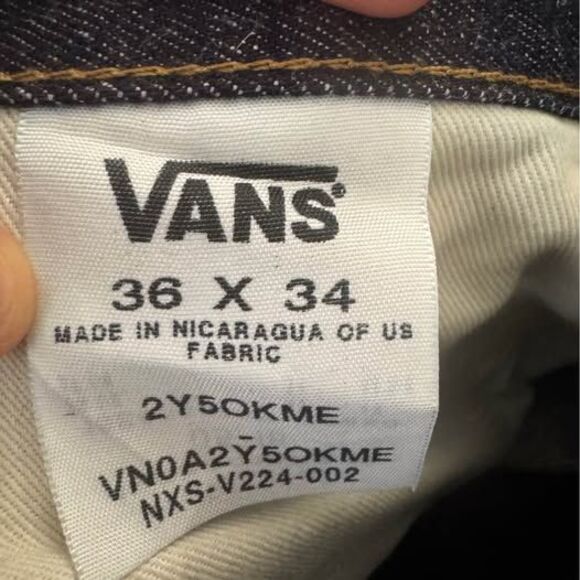 Vans  Denim Jeans Mens 36x34 Dark Navy Blue V16 Slim - Picture 5 of 7